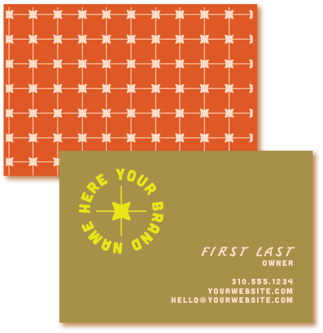 front and back business cards for sample lifestyle brand