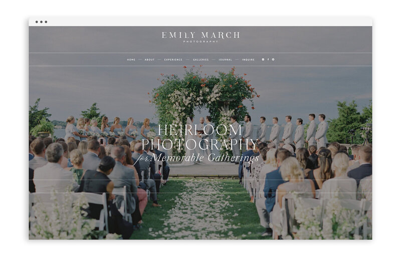Custom Showit website design and branding for photographers and wedding professionals, crafted to elevate your online presence and attract ideal clients.