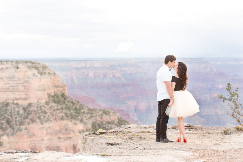 Grand Canyon Engagement Session with Tulle Skirt and Christian Louboutin  Shoes | Amy & Jordan Photography