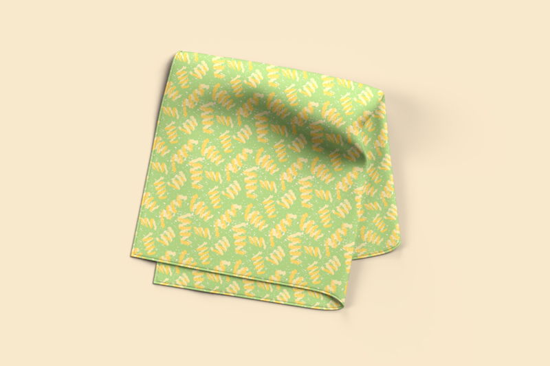 Folded fabric mockup template
