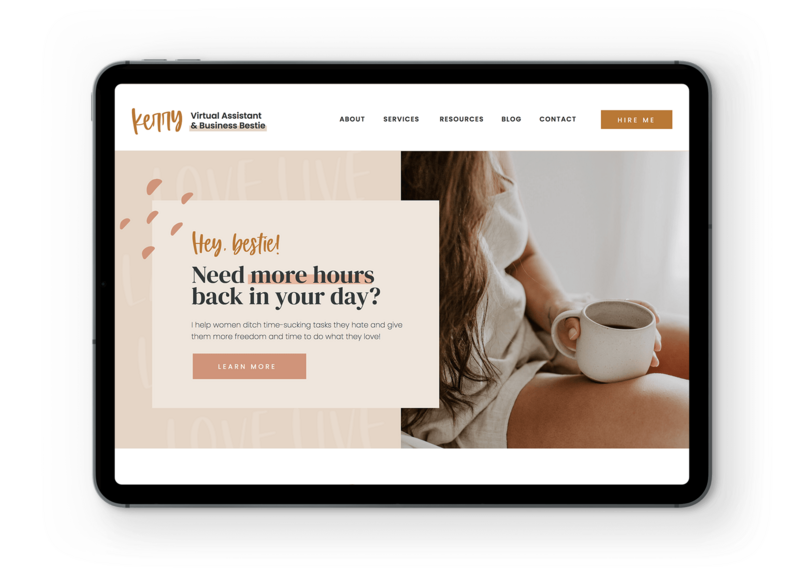 Kerry Showit website template for virtual assistants