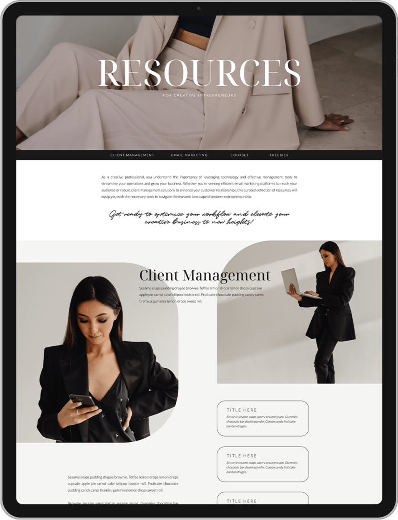 Showit business resources template