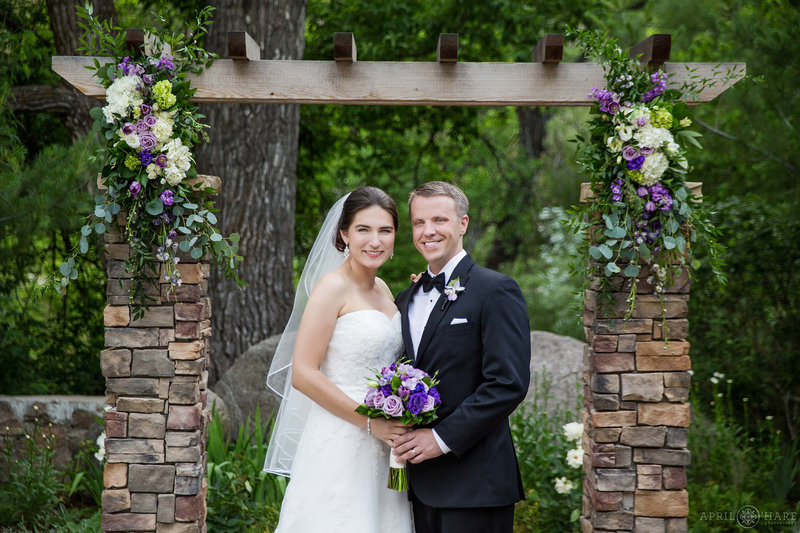 pretty summer wedding with purple florals at Boulder Creek Wedgewood Weddings in Colorado