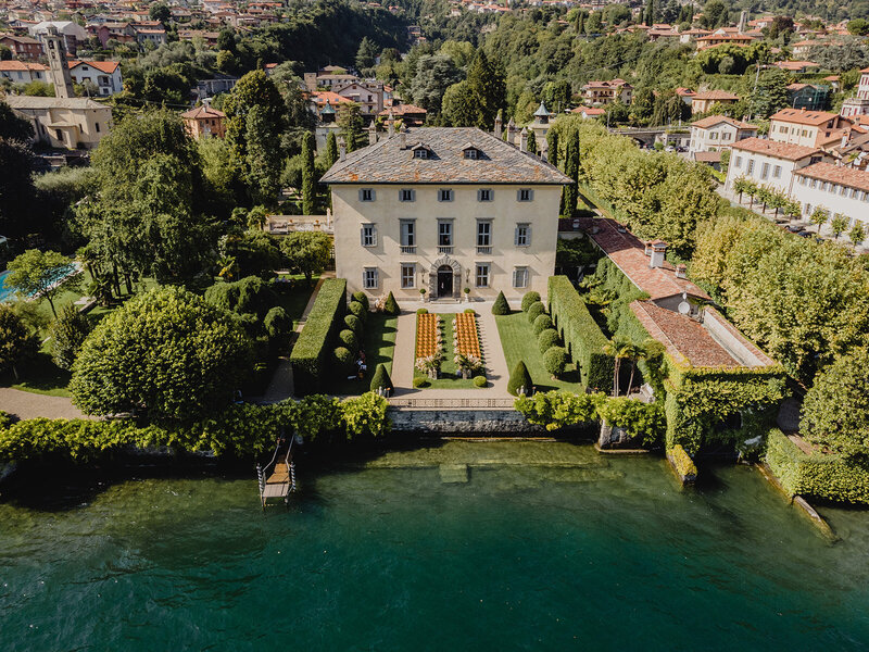 Overhead view of a Villa Balbiano Lakeside Wedding