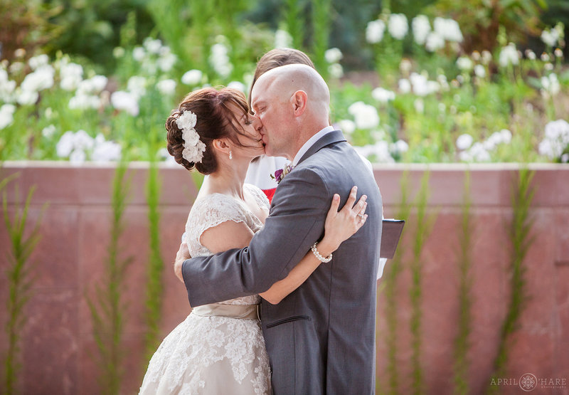 Outdoor Wedding Ceremony at Denver Botanic Gardens All America Selections Garden