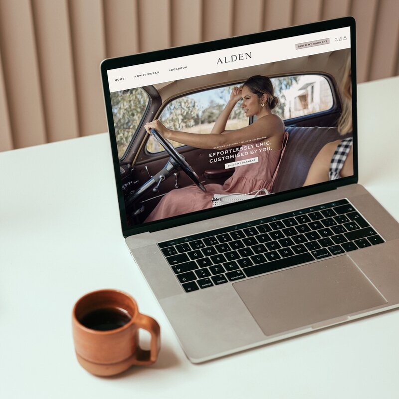 Sophisticated website design for feminine clothing store in Australia.