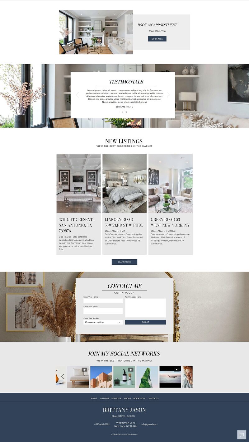 Premium Real Estate Website templates offered as an all-inclusive service for Realtors, Agents and Brokers