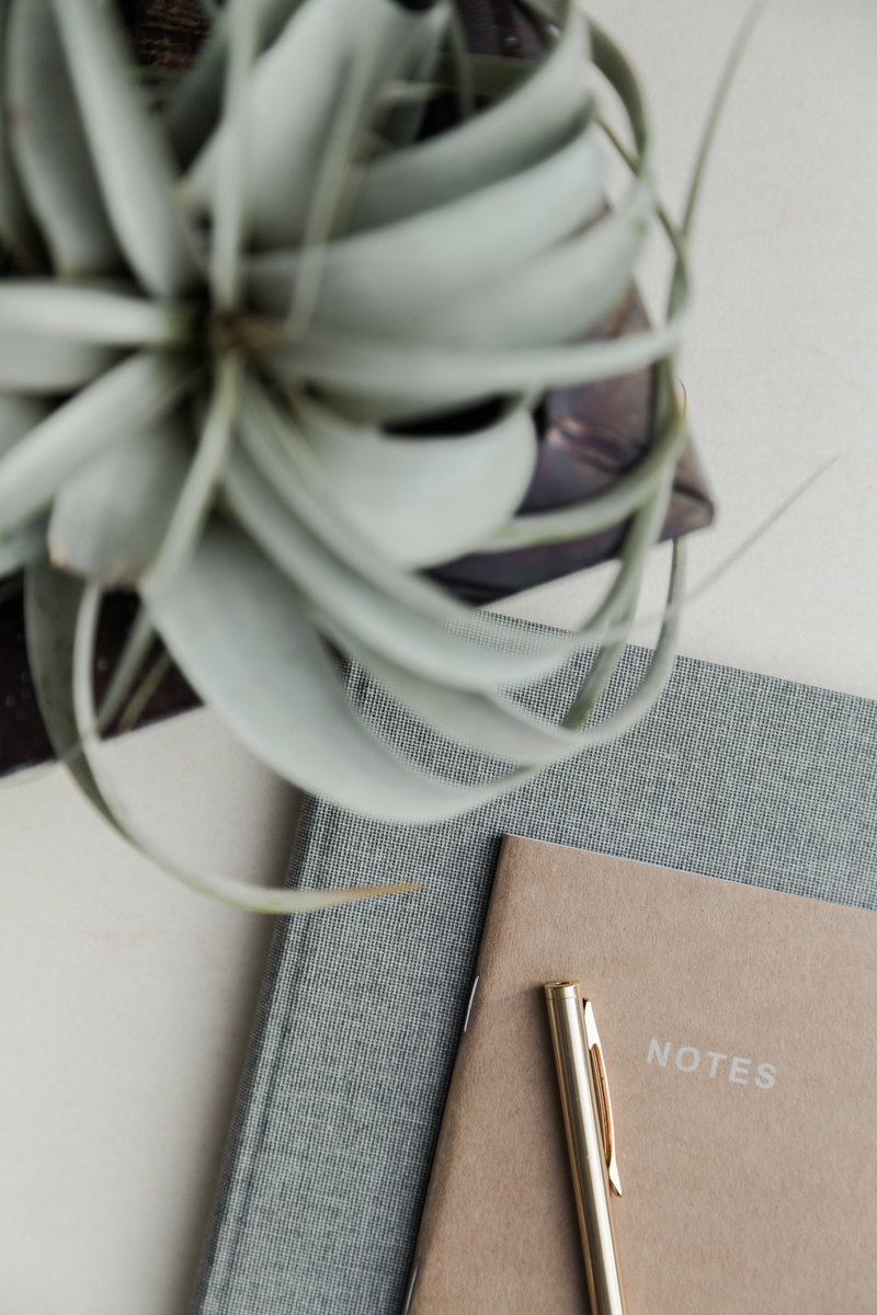 notebook on a desk