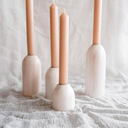 whitewash timber candle holders