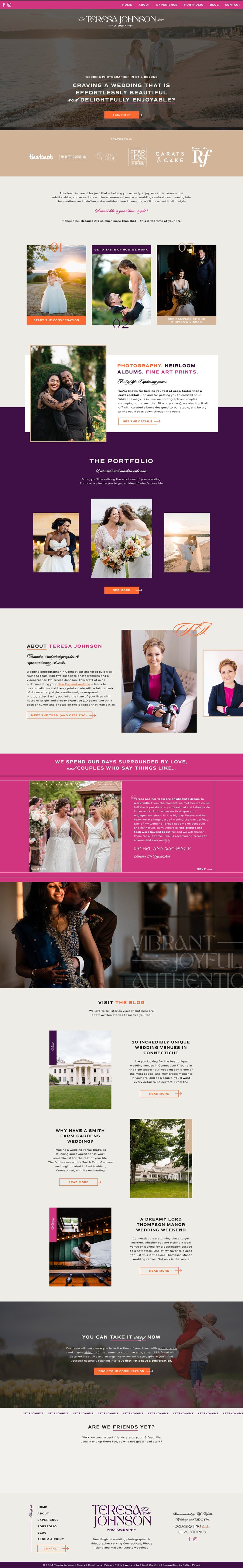 The home page for Teresa Johnson Photography