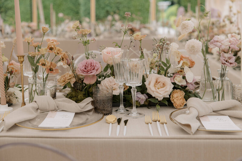 Tented Wedding Place settings