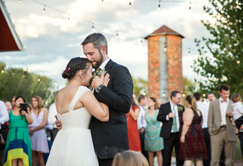 First Dance on the outdoor patio Chatfield Farms Denver Colorado