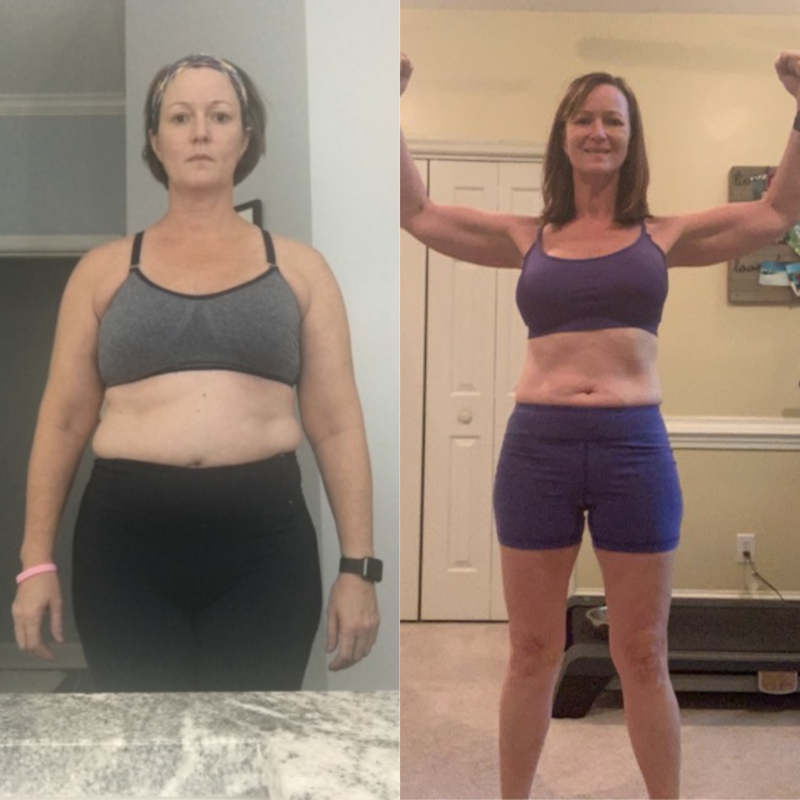 Angie before and after medical weight loss on Tirzepatide