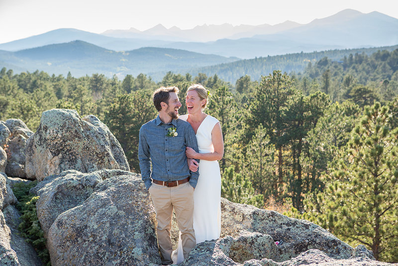 Colorado mountain wedding photographer with Emily and Joel in Jamestown CO