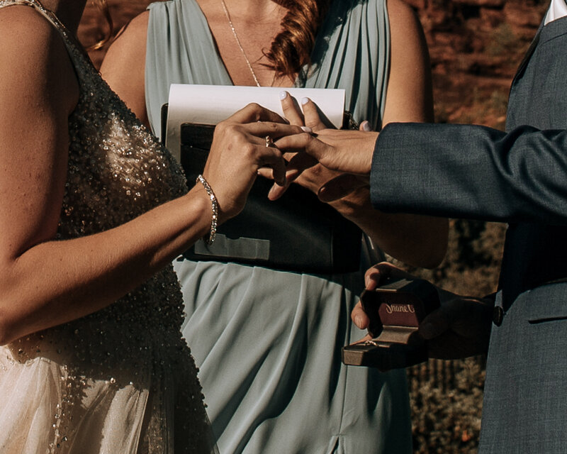 ring exchange at sedona wedding