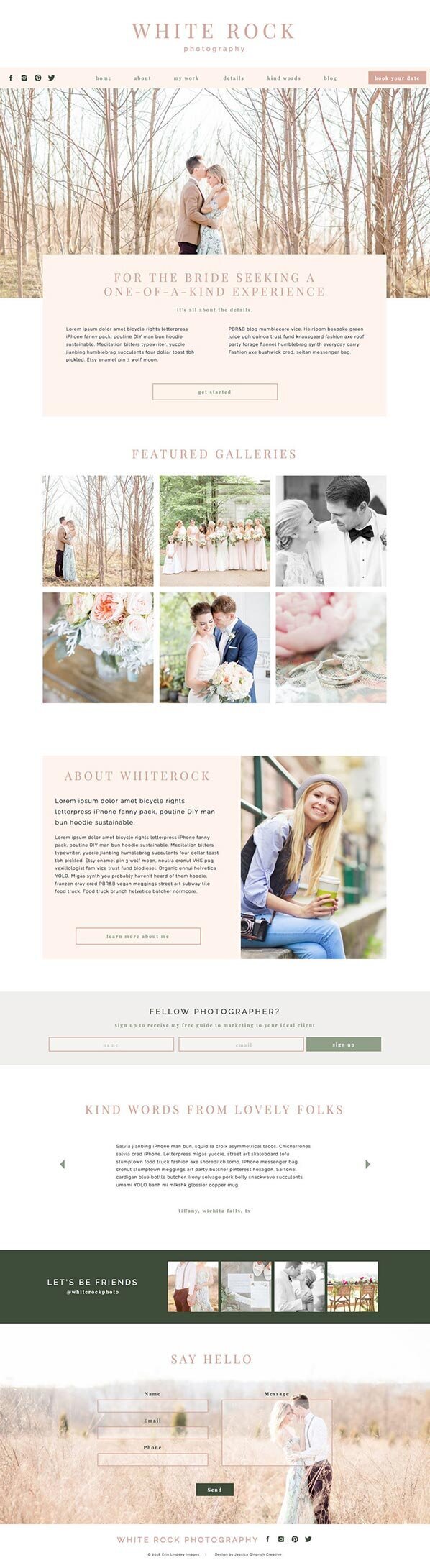 Whiterock Showit Website Template Desktop