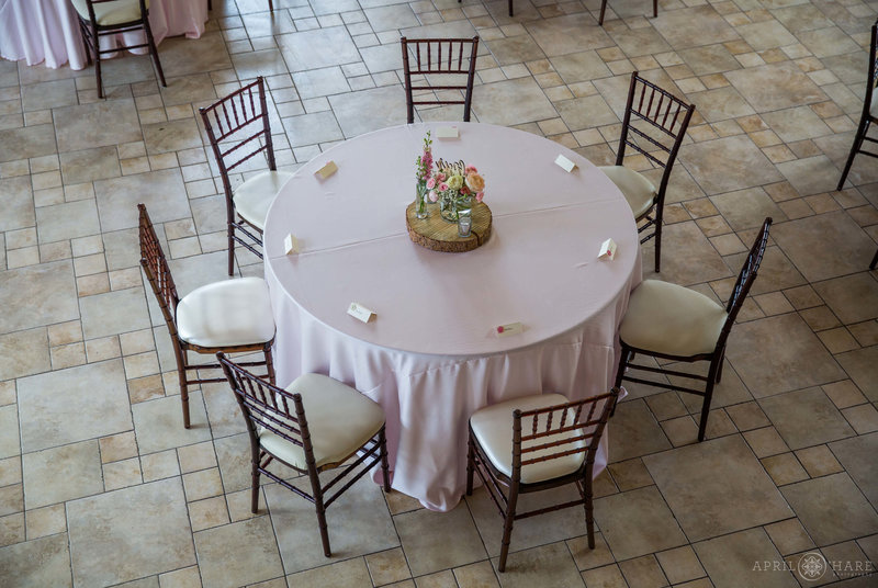 Wedding Table decor from a spring wedding reception at Della Terra