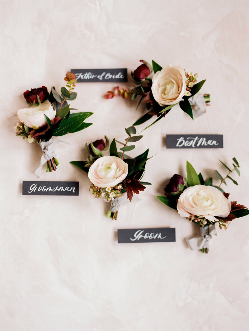 Boutonnieres  and Calligraphy