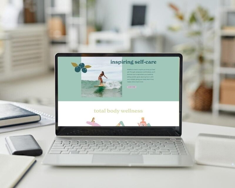 Website Mock-Up of a custom Showit web design for a mental health coach.