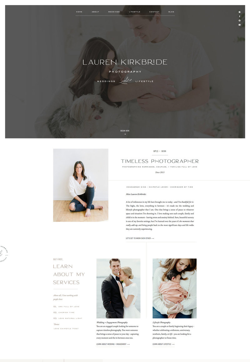 With Grace & Gold Website Design for Showit