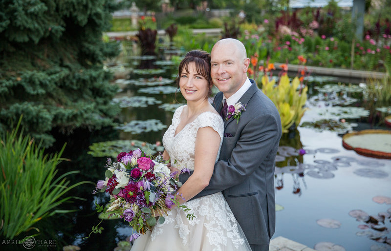 Monet Water Lily Garden Wedding Photography at Denver Botanic Gardens