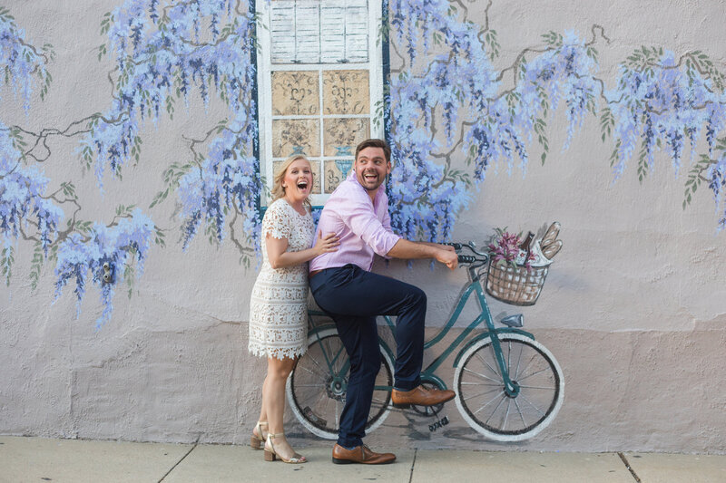 Downtown Annapolis engagement photos with bike mural - Christa Rae Photography