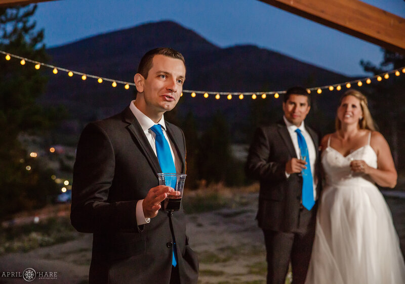 Wedding reception in the Schlessman Pavilion at Snow Mountain Ranch in Colorado