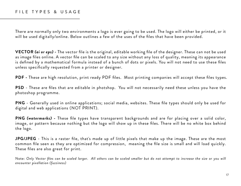 Plume & Flourish Brand Identity Style Guide_File Types & Usage