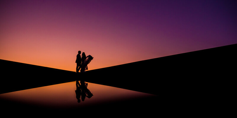 silhouette bride groom new hope wedding photographer