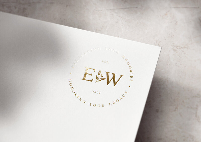 elegant logo monogram in gold foil