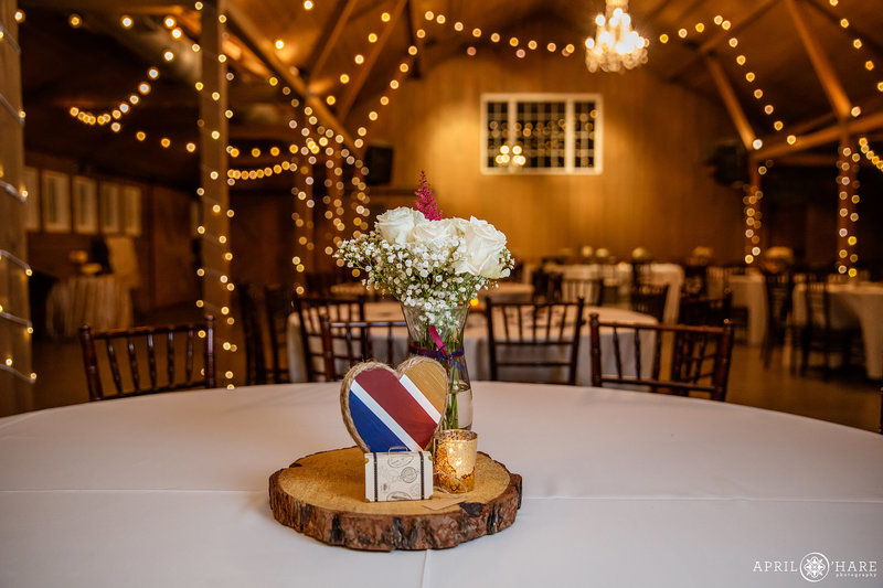 Southwest Airlines Travel Themed Wedding Reception at The Barn at Raccoon Creek in Colorado