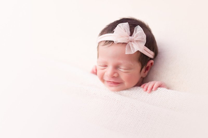 newborn smile bow headband