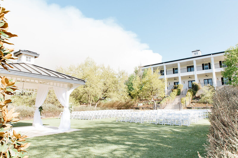 View of the outdoor ceremony location at Kendall Point in Texas Hill Country