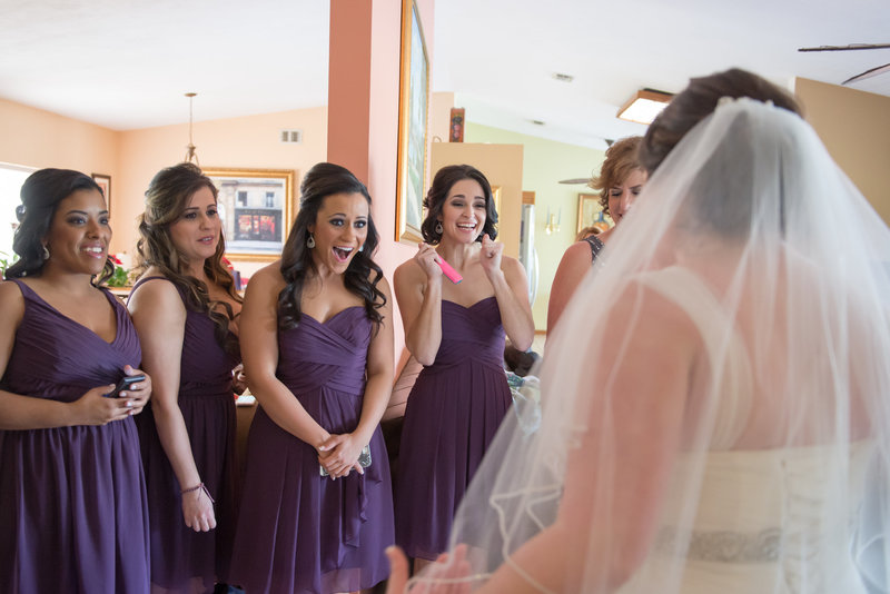 Bride and Bridesmaids first Look