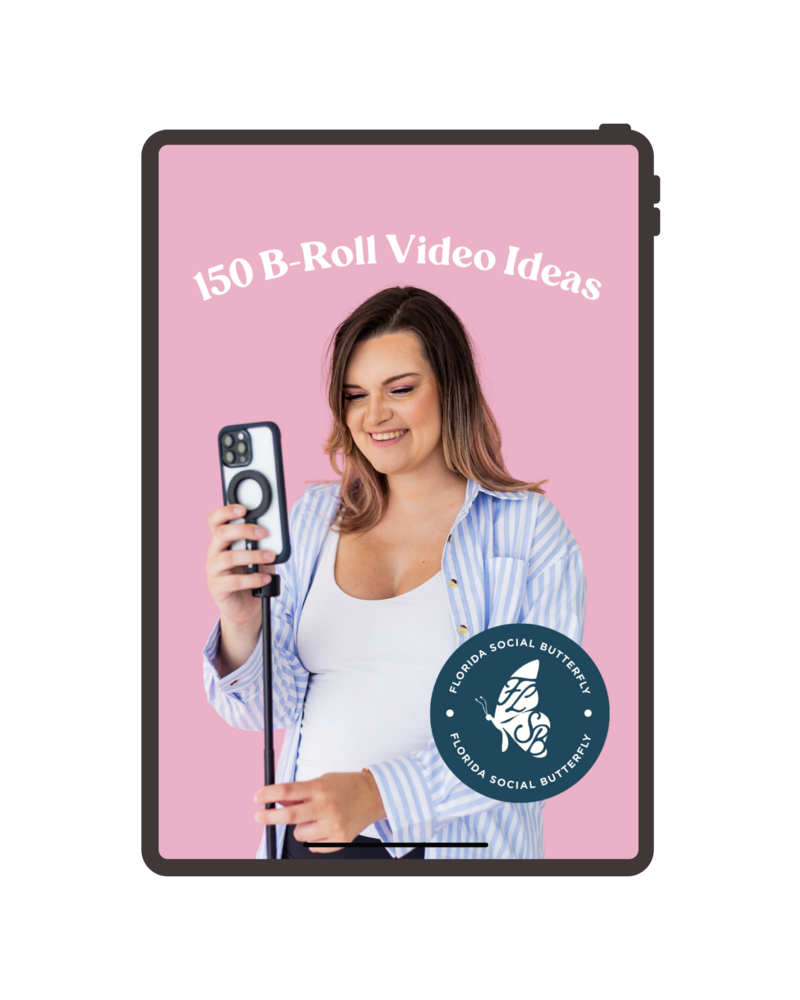 Florida Social Butterfly 150 B-Roll Video Ideas Freebie with Founder on her tripod and iphone