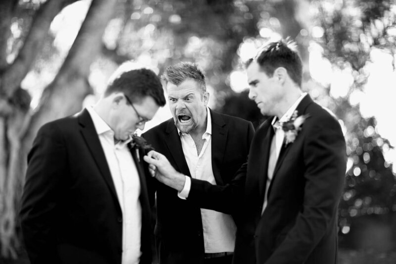 Shocked face of a groomsman in the wedding