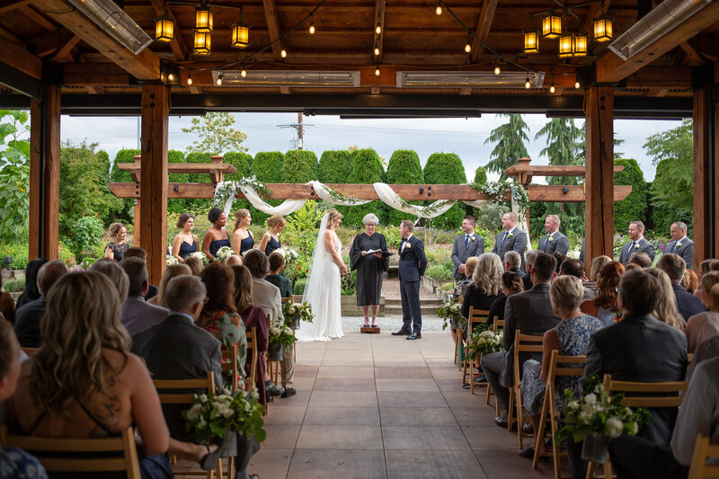 outdoor wedding ceremony photos at willows lodge woodinville