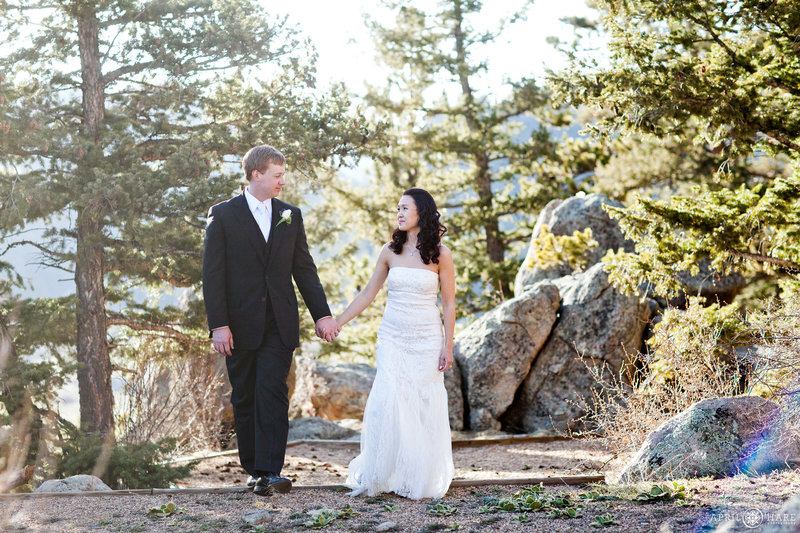Beautiful portrait of a couple eloping at Narrow Trail Ranch in Estes Park Colorado