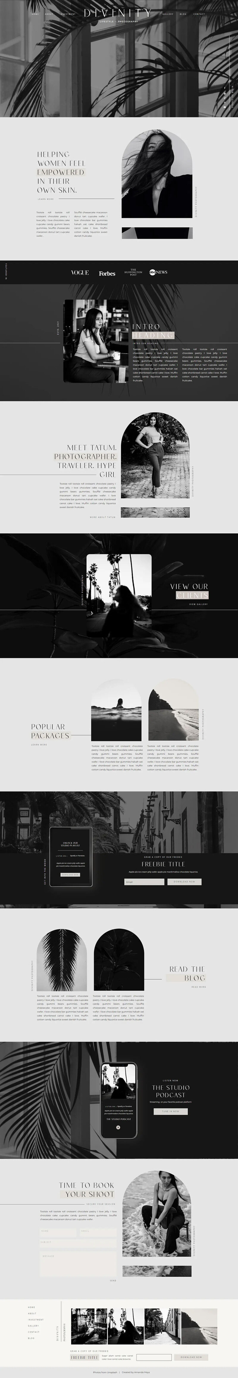 Divinity Free Showit Website Template