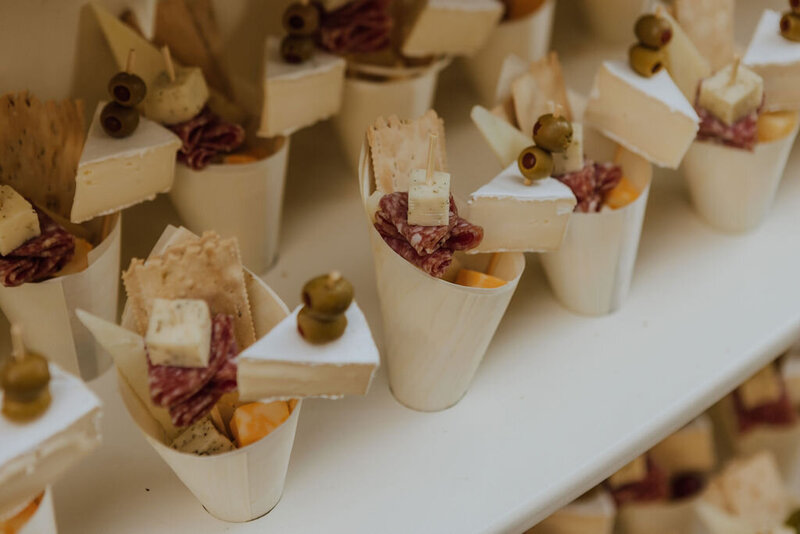 Hart and Main's Charcuterie Cups: featuring  aged salami, olives and an assortment of fine cheeses 