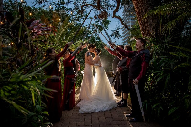 Wedding photo at Sarasota Garden Club