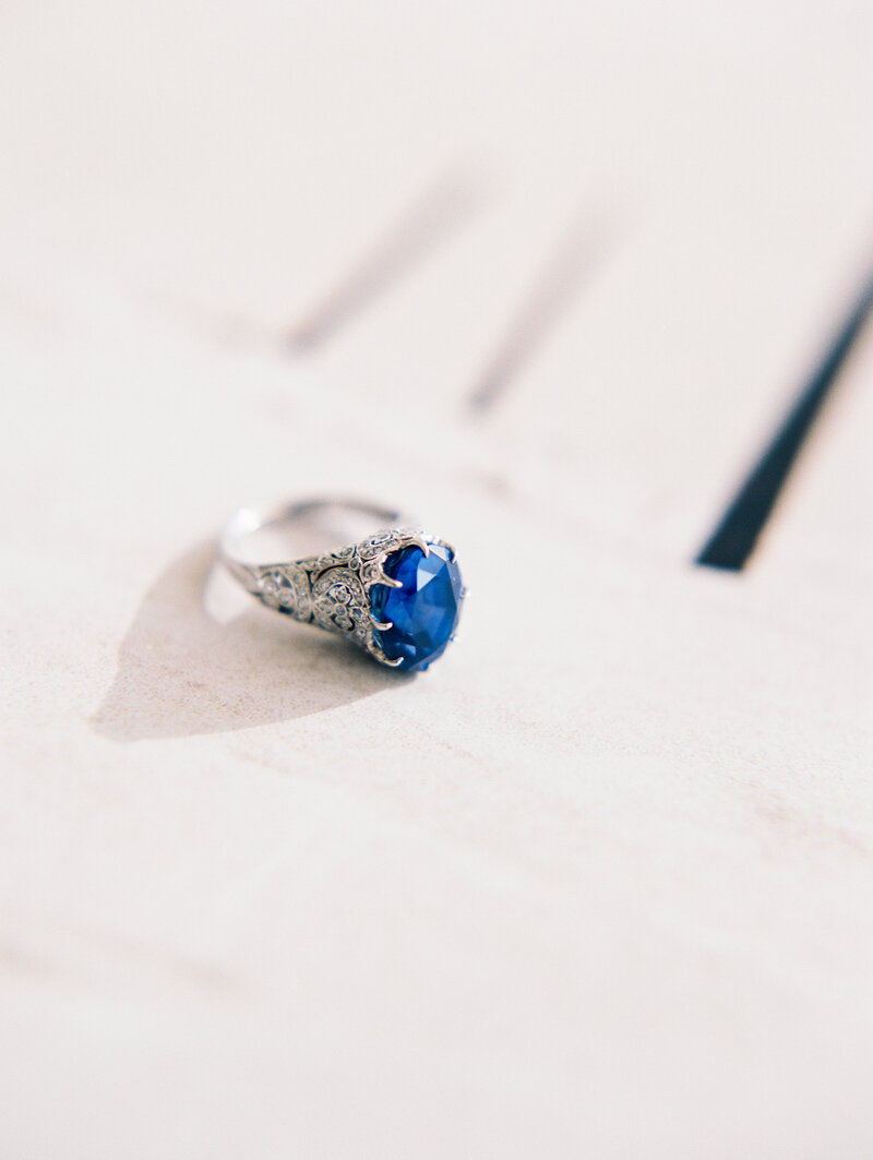 Blue Sapphire Heirloom Engagement Ring
