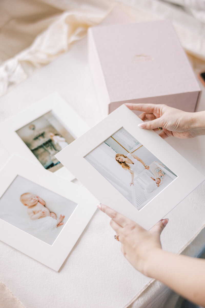 matted prints by west chester pa newborn photographer