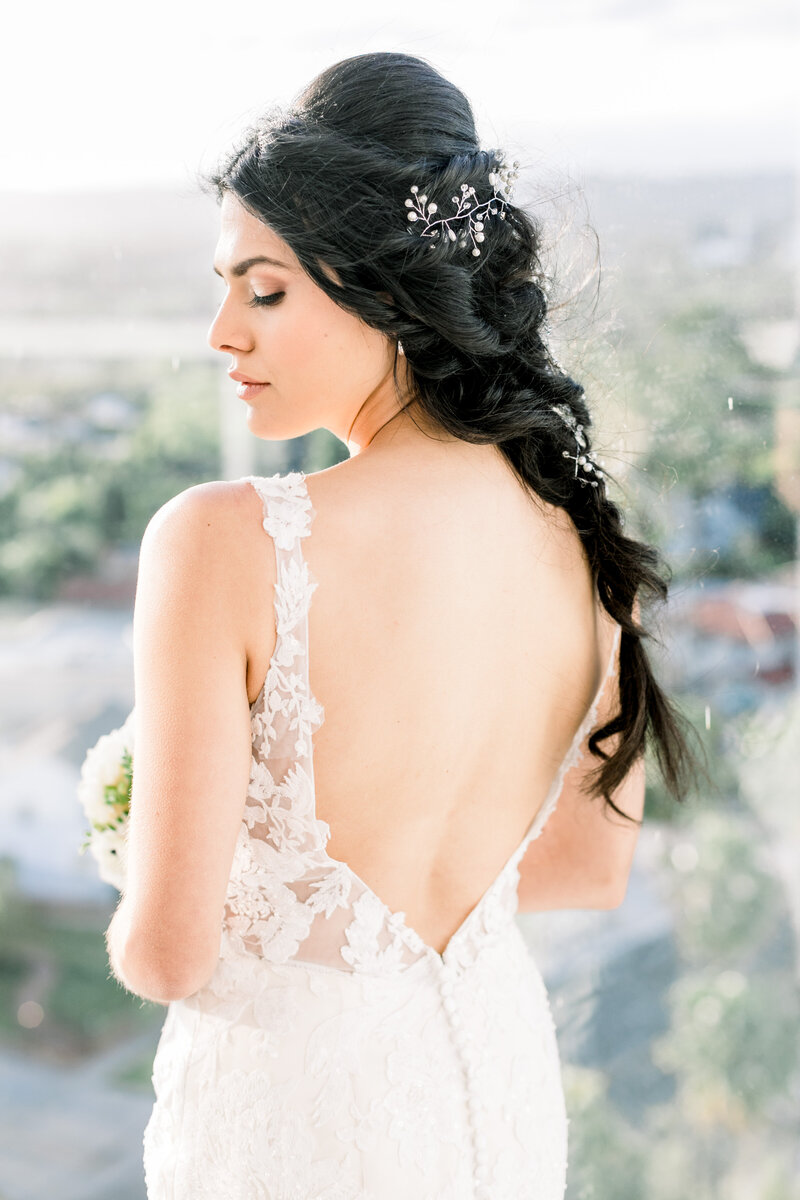 Brunette Bride Hairstyling by Cole Saad