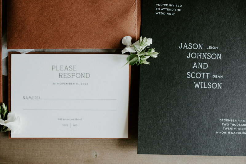 Bride and groom holding vow books