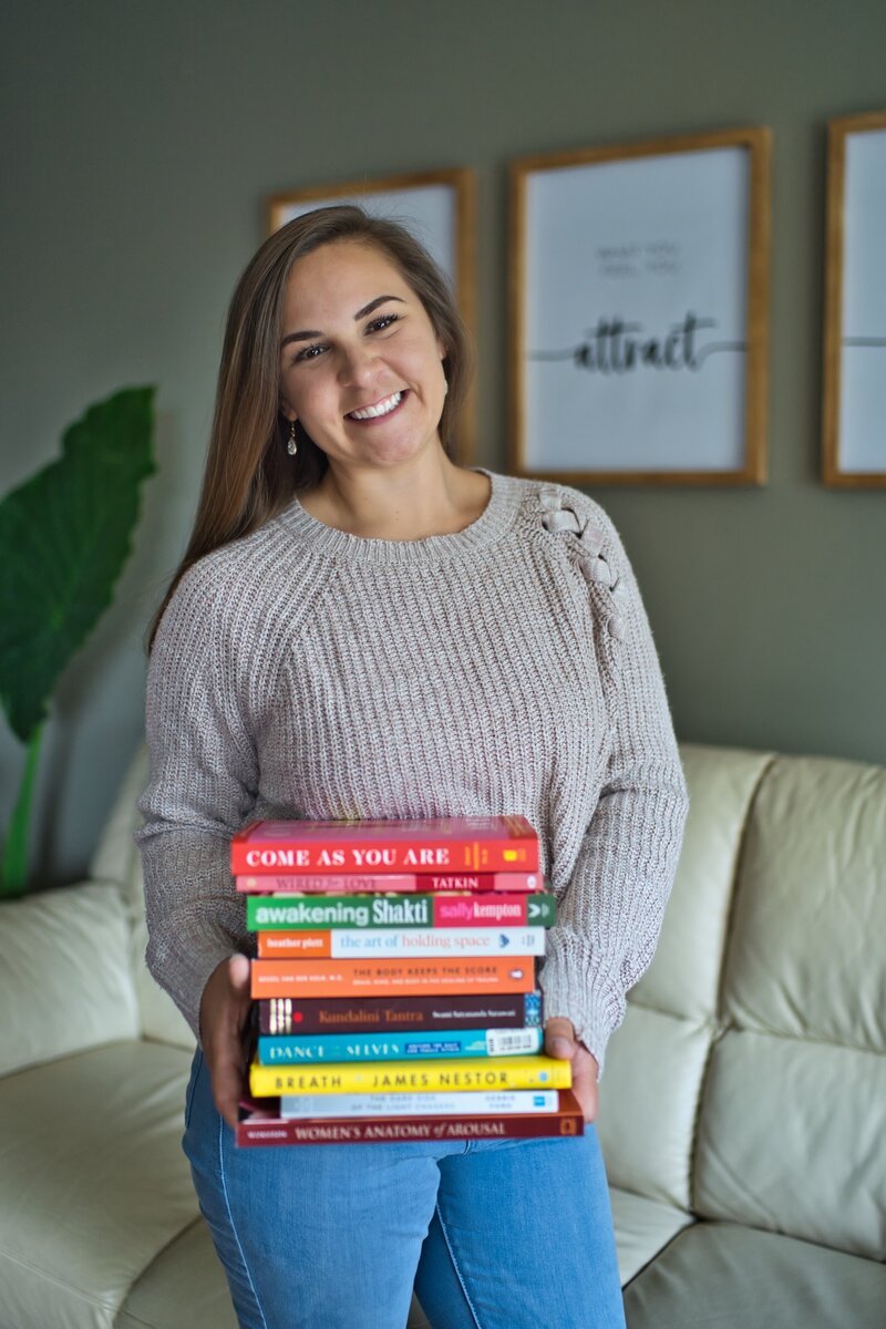 Katie with books