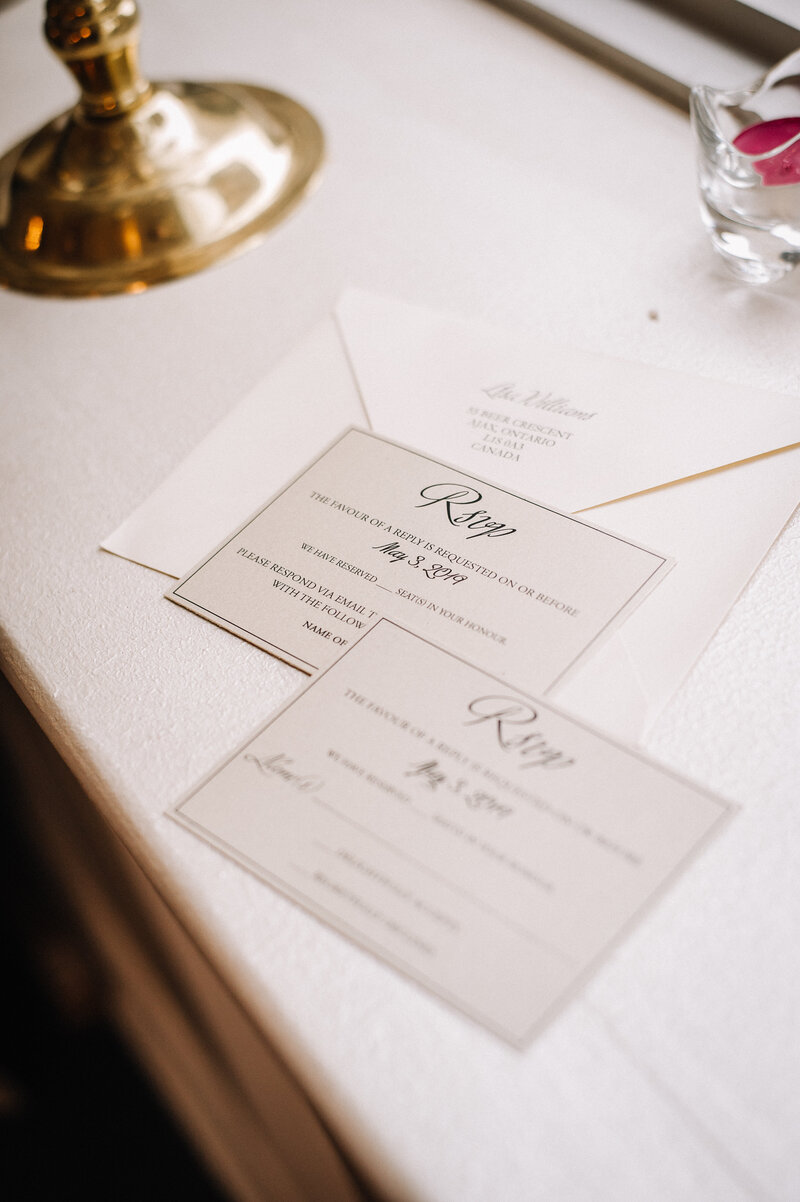luxurious wedding RSVP cards