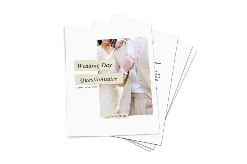 wedding questionnaires for wedding photographers