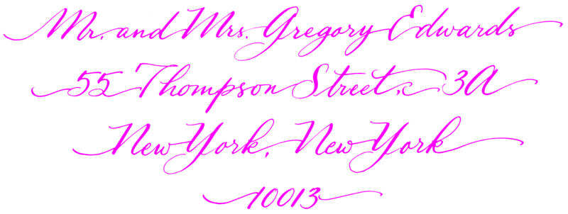 Running Script Calligraphy Style- Magenta