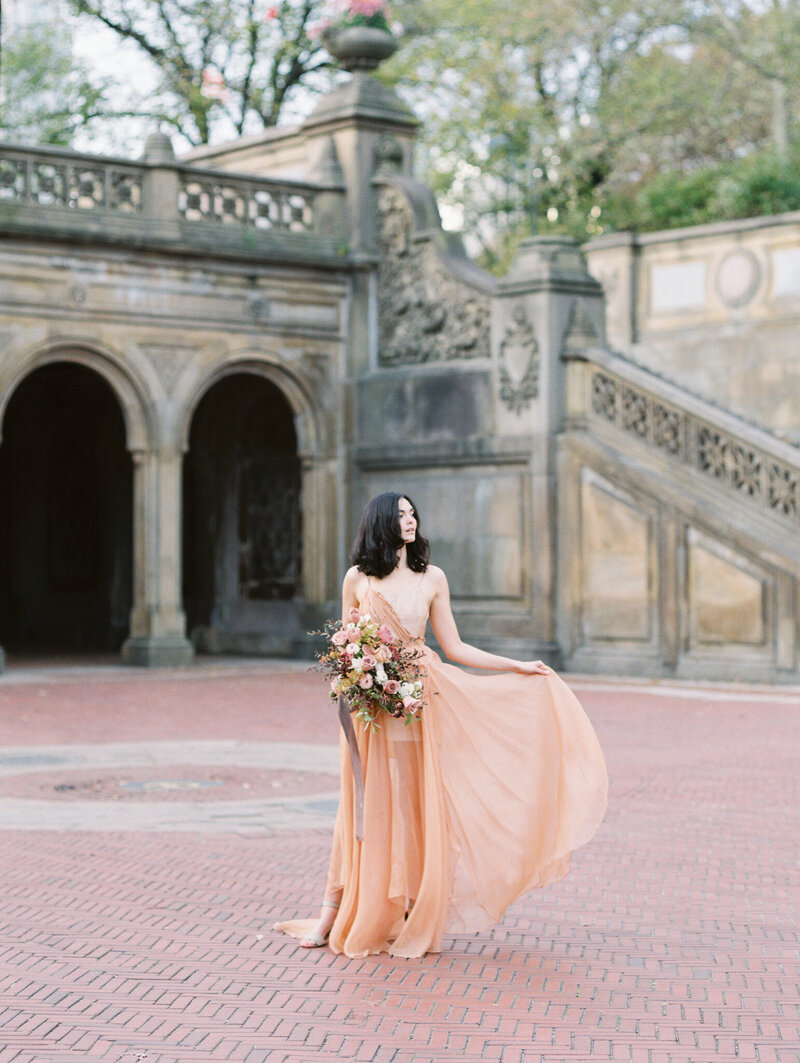 Central Park Bethesda Fountains Wedding Bride Elopement